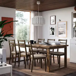 MÖRBYLÅNGA/TONSTAD set: table + chair x6