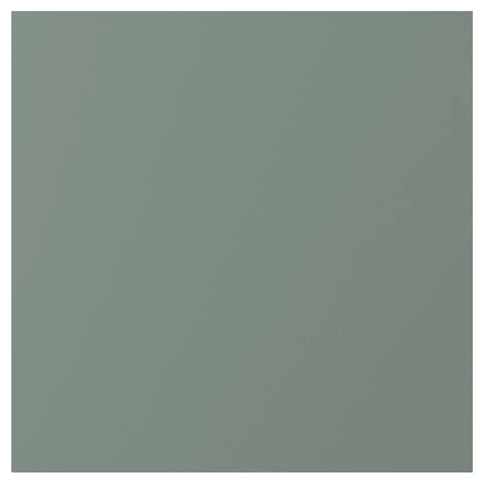 The NICKEBO drawer front in grey-green with smooth, matte surface and clean lines.