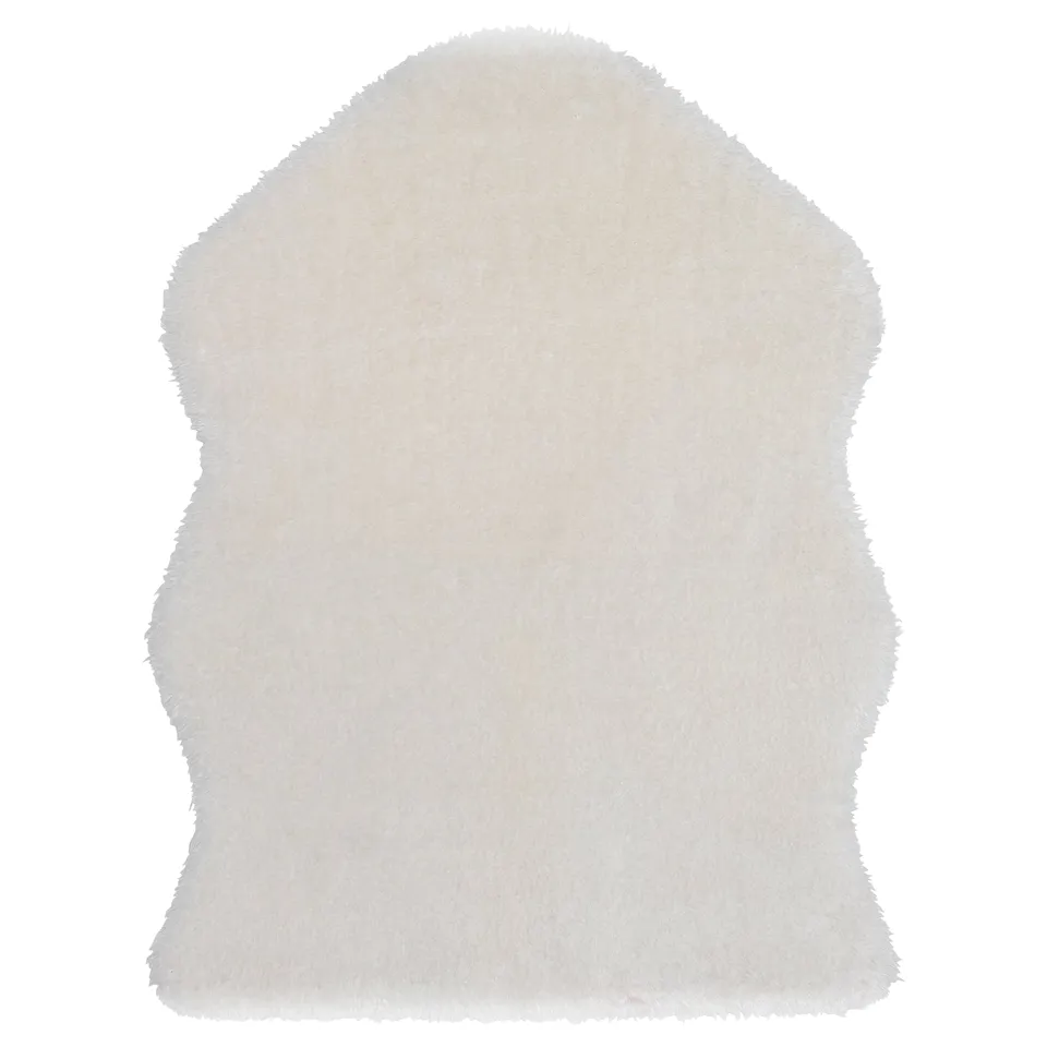TOFTLUND white recycled polyester rug, soft, plush, freestanding