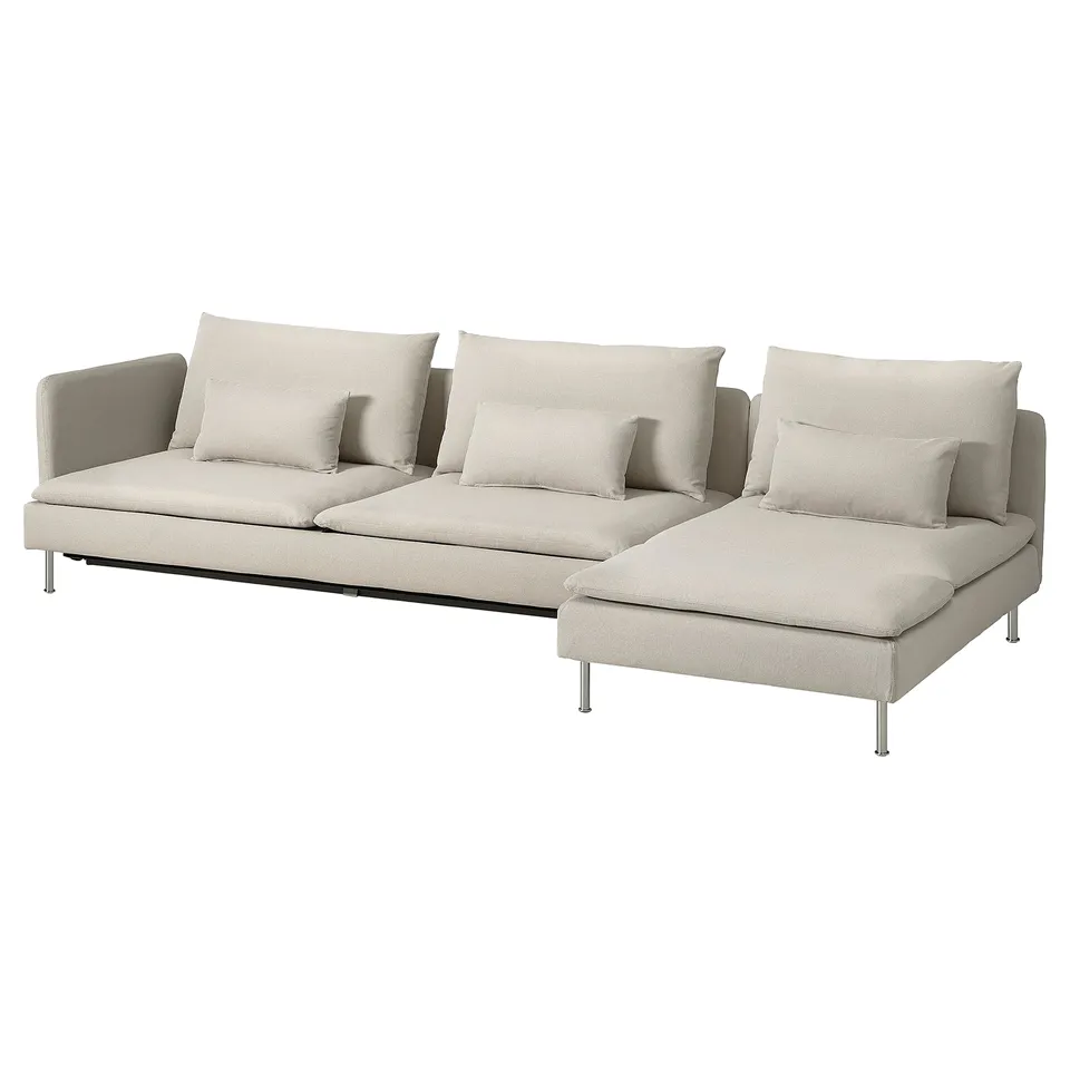 SÖDERHAMN sofa bed, beige, modern, l-shaped, comfy.