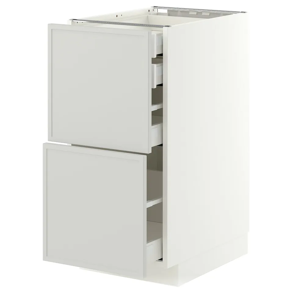 METOD / MAXIMERA Base cb 2 frnts/2 low/1 md/1 hi drw, white/Aspudden light grey, 40x60x80 cm