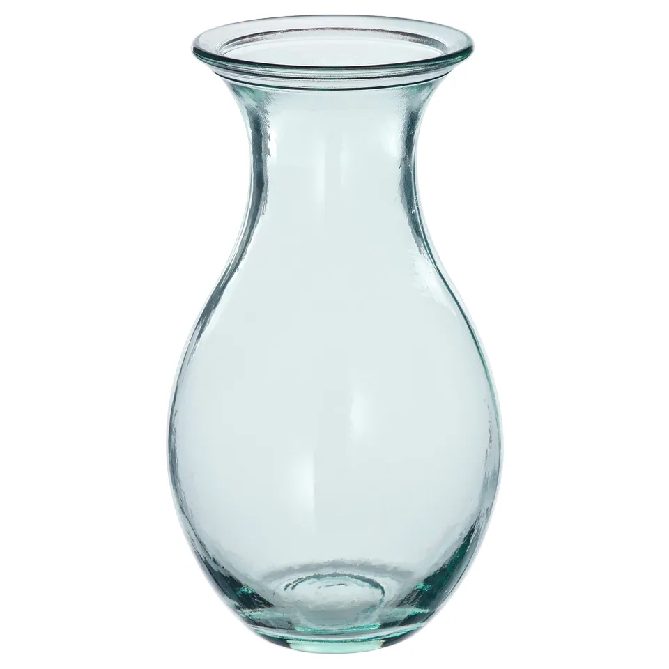 BERGKÖRSBÄR Vase, glass/green, 15 cm