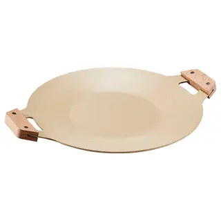 SKÄGGTORSK grill pan, non-stick coating light beige-green