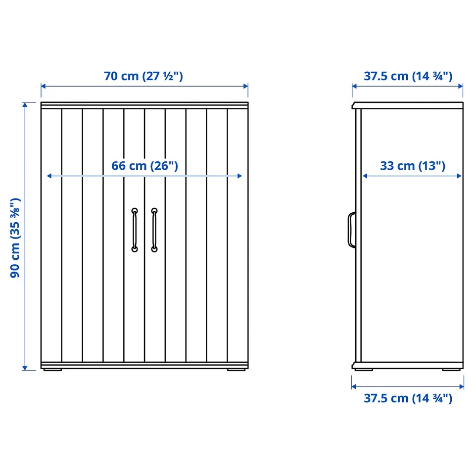 Illustration with measurements for the product: SKRUVBY.