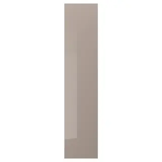 FARDAL door with hinges, high-gloss/dark beige, Width 49.5 x Height 229.4 cm