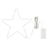 STRÅLA LED decoration lighting, battery-operated/star-shaped silver-colour, 27 cm