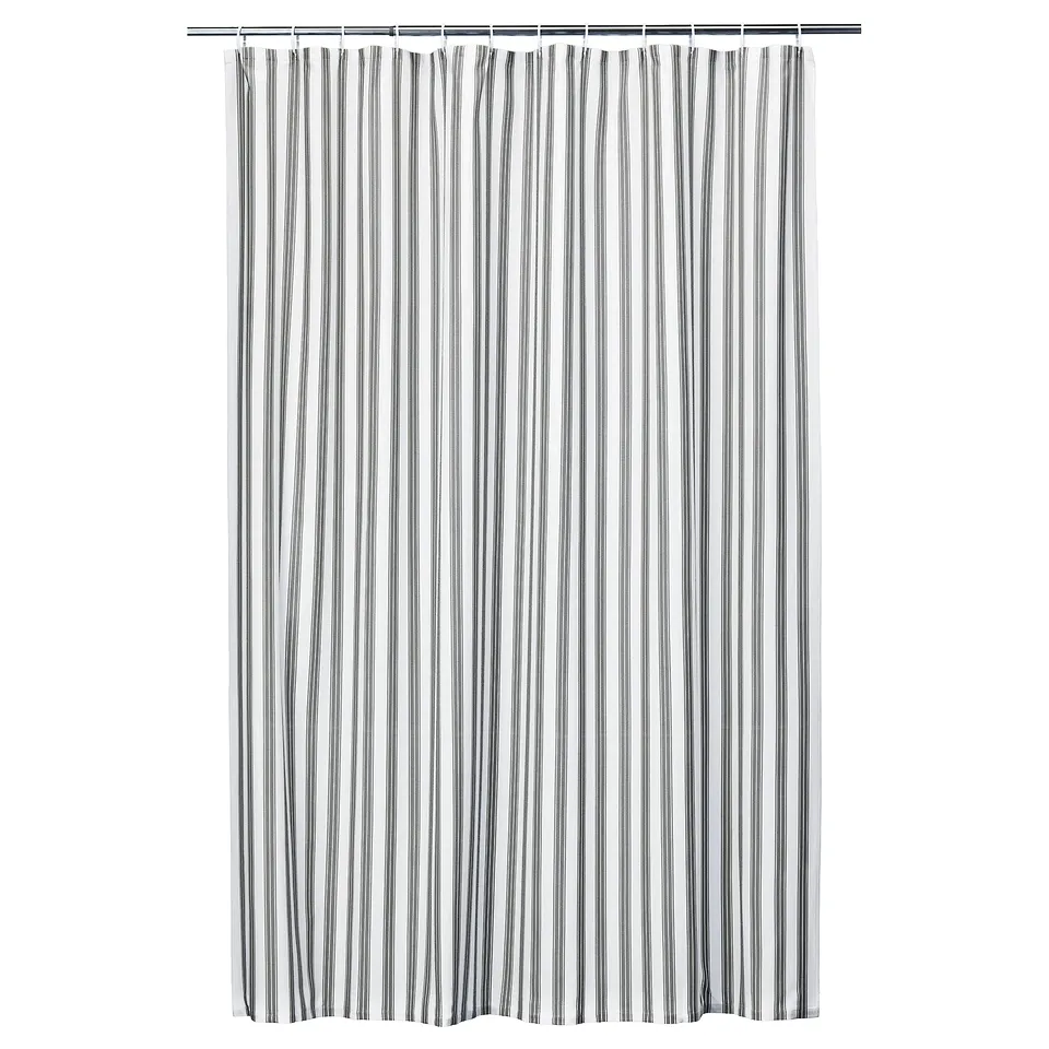 STAVBJÖRNBÄR Shower curtain, black/white, 180x200 cm