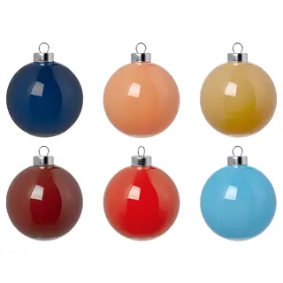 VINTERFINT tree ornament, bauble glass/mixed colours, 8 cm
