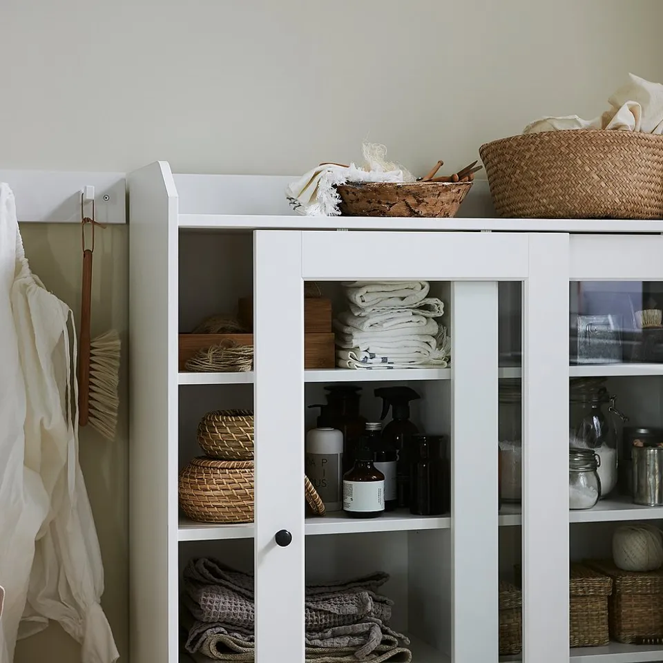part: HAUGA glass-door cabinet