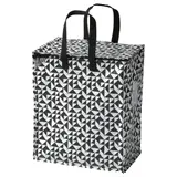 KNALLA bag, black/white, 40x25x47 cm/47 l