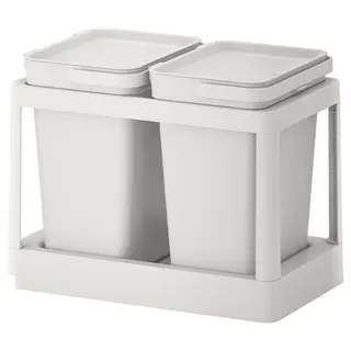 HÅLLBAR waste sorting solution, with pull-out/light grey, 20 l