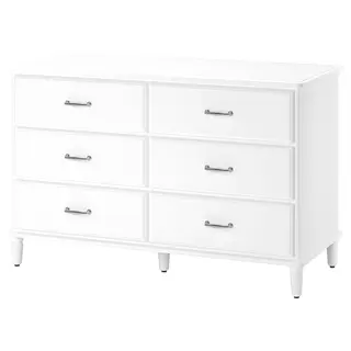 TYSSEDAL chest of 6 drawers, white, 127x81 cm