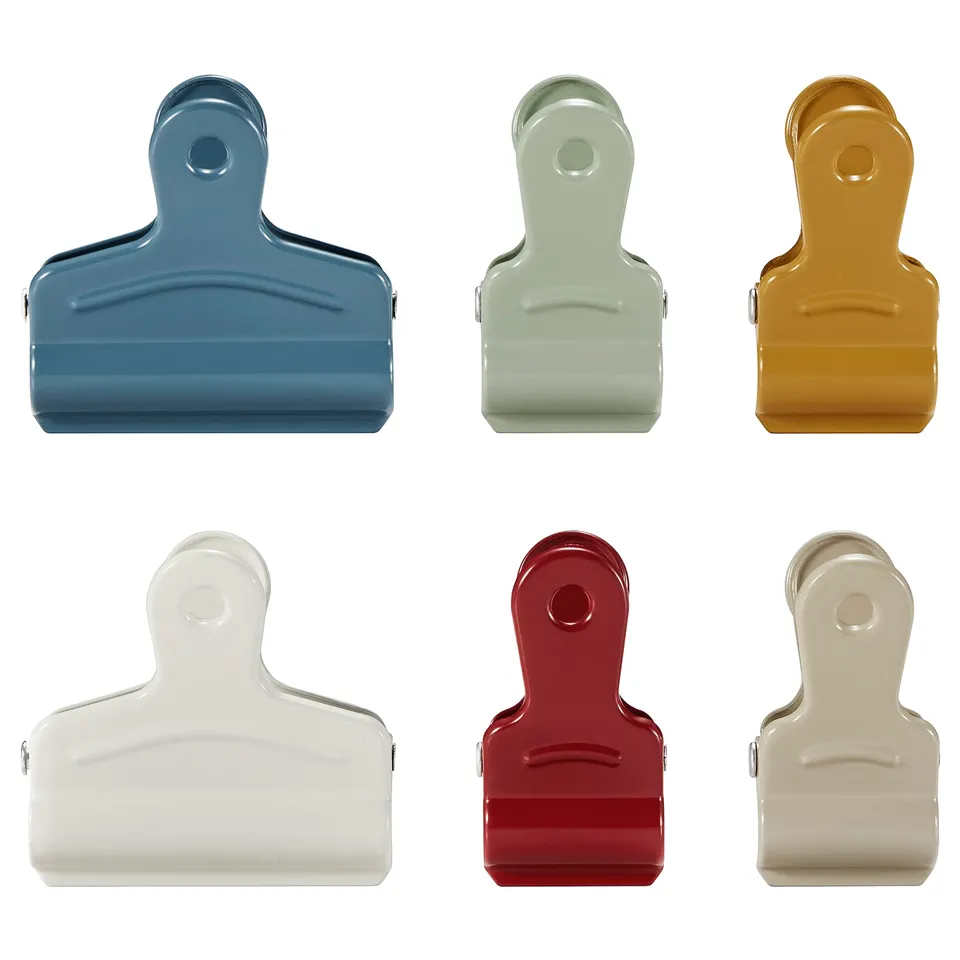 Six-color magnetic clips for sealing bags and fridge attachments