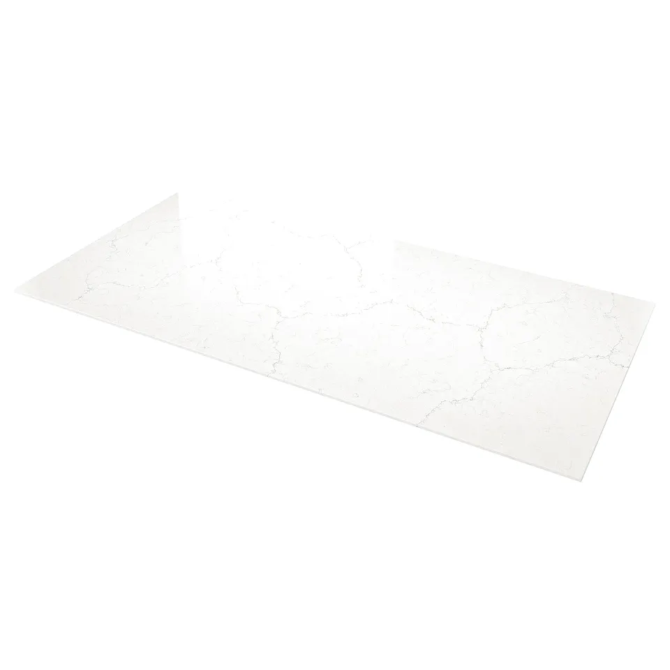 LOCKEBO custom worktop, white, glass composite, rectangular, sleek design.
