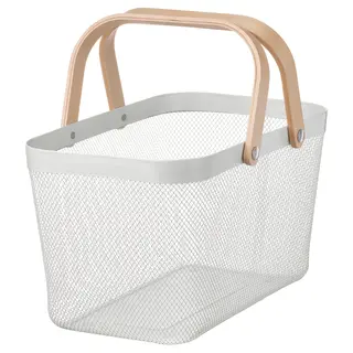 RISATORP basket, white, 27x42x23 cm