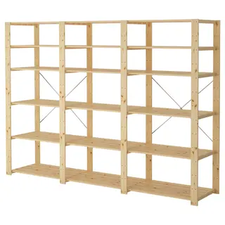 HEJNE 3 sections/shelves, softwood, 230x50x171 cm