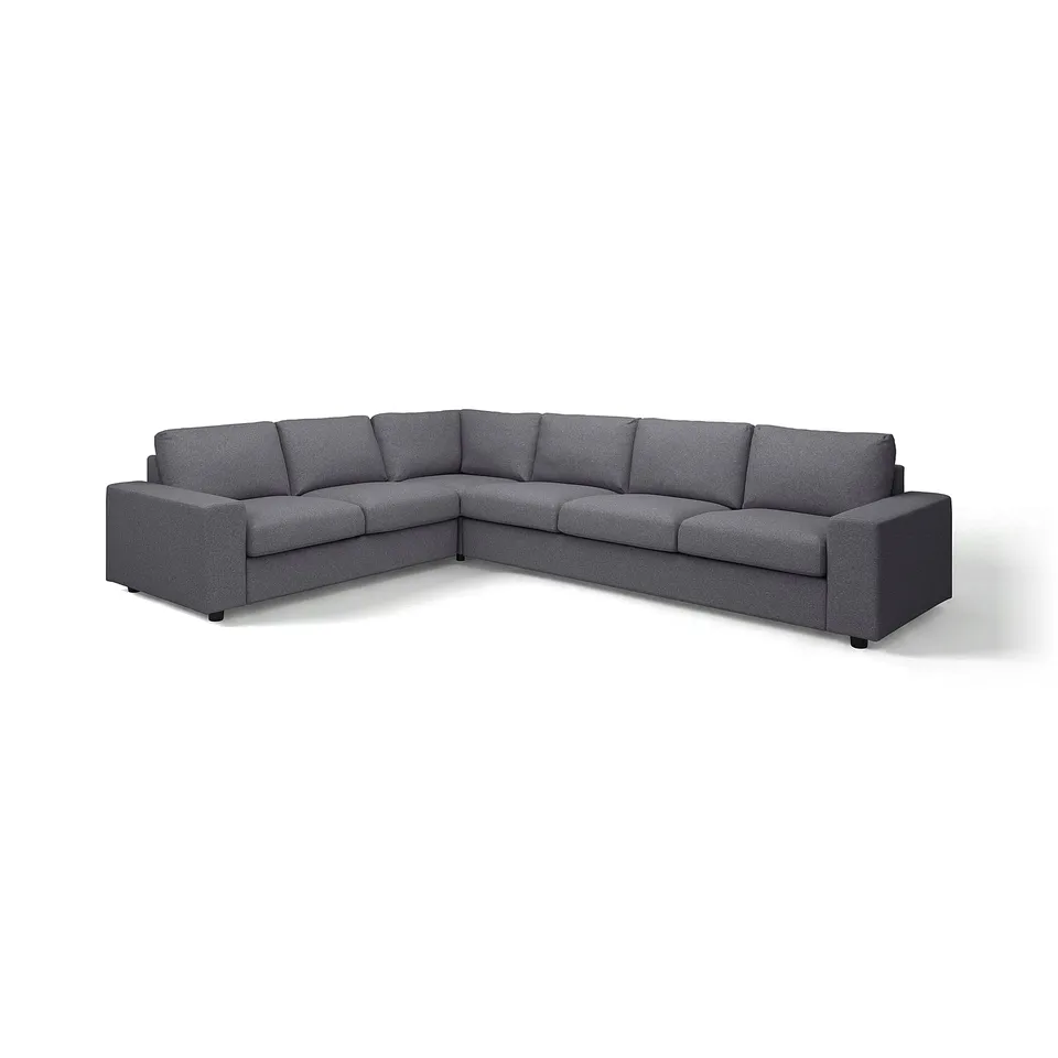 Grey VIMLE sectional sofa, modern minimalist design.