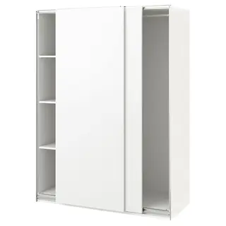 PAX / HASVIK wardrobe, white/white, 150x66x201 cm