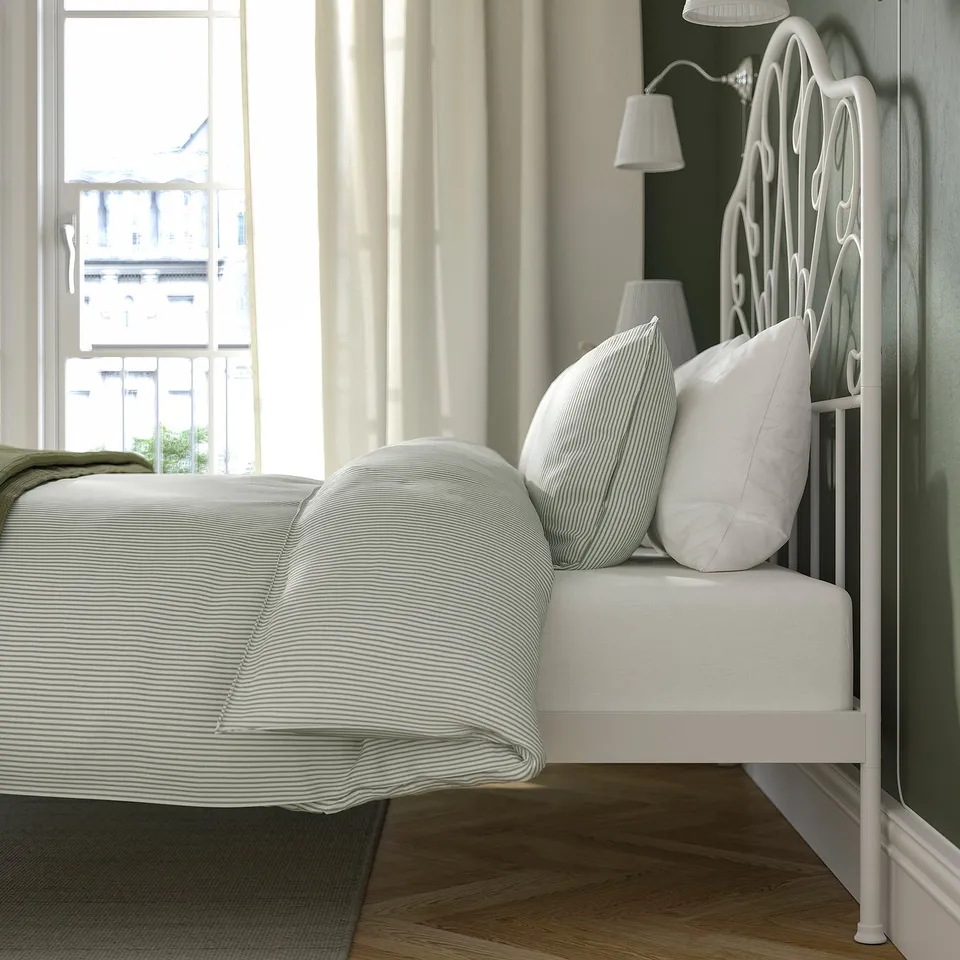 MELLGRUND Bed frame, off-white, 150x200 cm