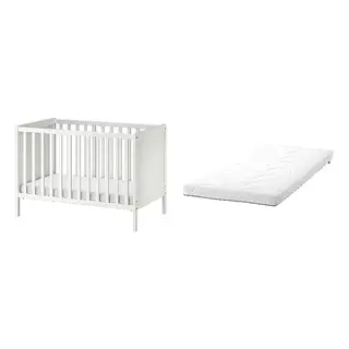 KRUMMELUR/SUNDVIK set: cot + foam mattress for cot