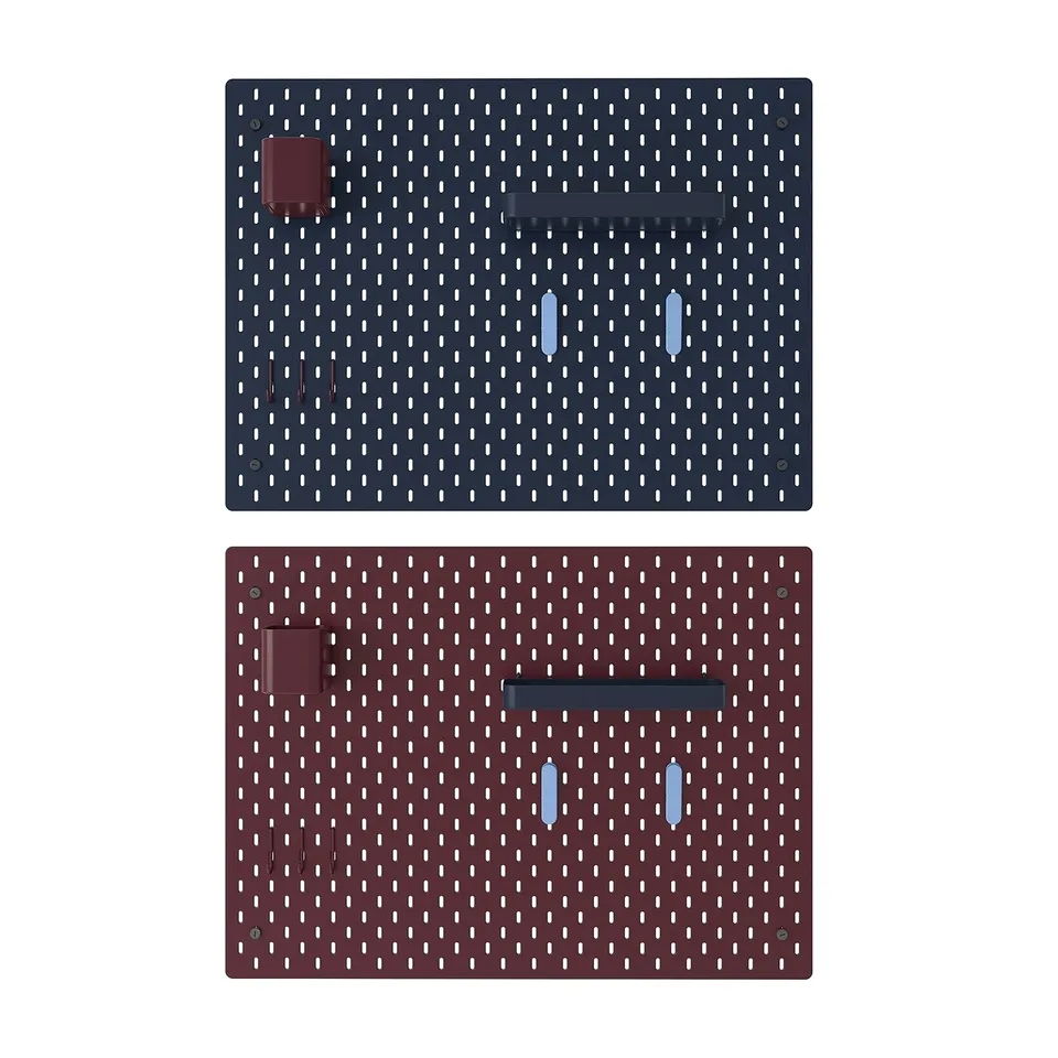 SKÅDIS Pegboard combination, double sided/multicolour, 76x56 cm