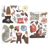ALPTALL decoration stickers, set of 3, multicolour/Himalayan animals and plants