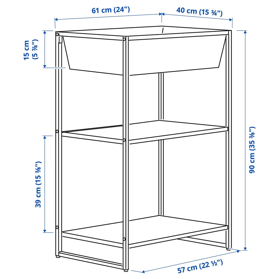 Illustration with measurements for the product: JOSTEIN.