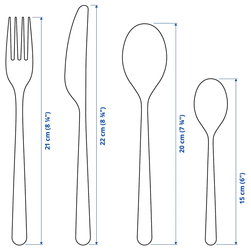 PRAKTBOTIA 16-piece cutlery set, stainless steel