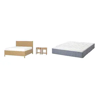 TONSTAD/VÅGSTRANDA Bed with 28cm thick mattress, pocket sprung, foam,7 comfort zones, extra firm