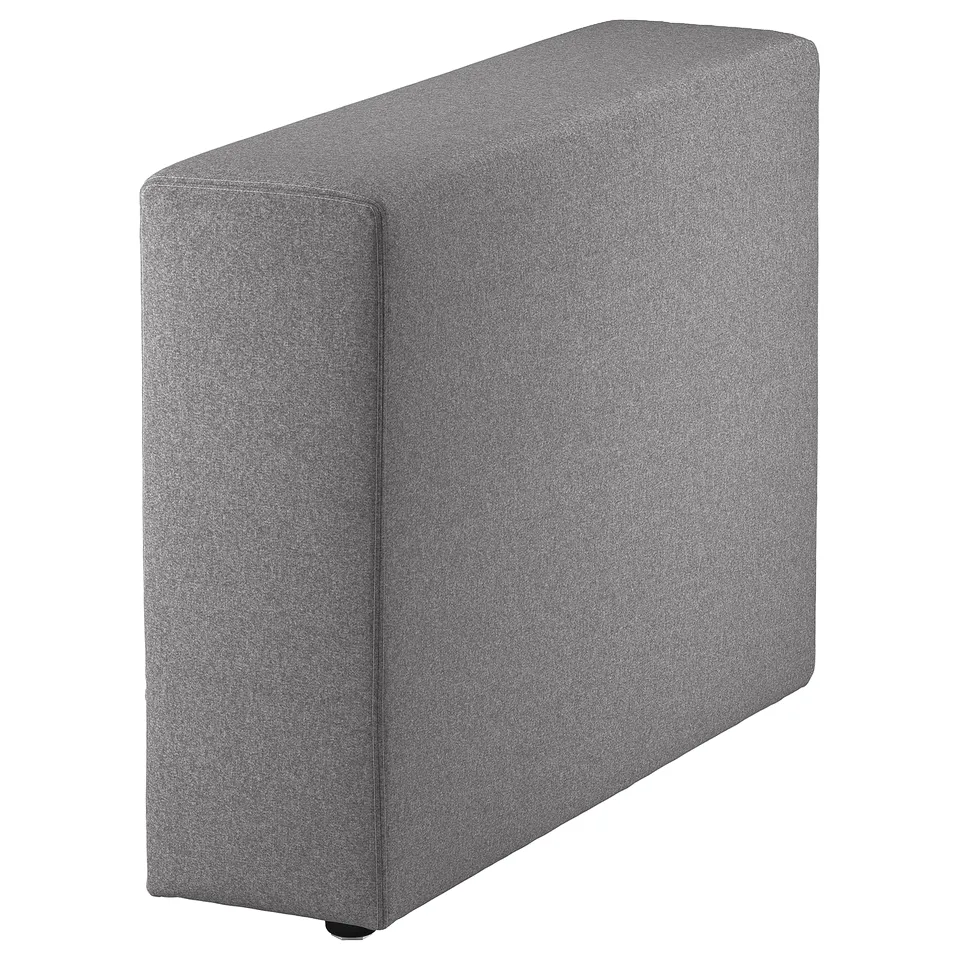 Grey rectangular JÄTTEBO sofa cover, smooth, felt-like fabric, two-tone melange effect, simple modern design, fits corner sofa.