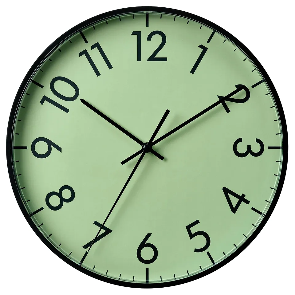 TALLSPARV Wall clock, black/green, 28 cm