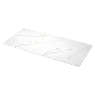LOCKEBO custom made worktop, white/grey-beige marble effect/glass composite, Length 100 cm