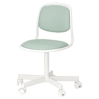 ÖRFJÄLL children's desk chair, white/Vissle light green, Width 53 x Depth 53 cm