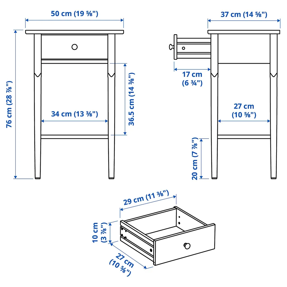 Illustration with measurements for the product: BLÄSTÅSEN.