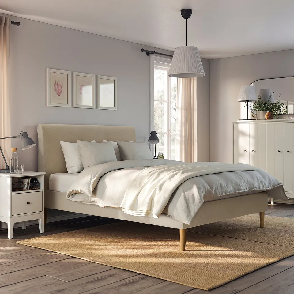 part: IDANÄS upholstered bed frame