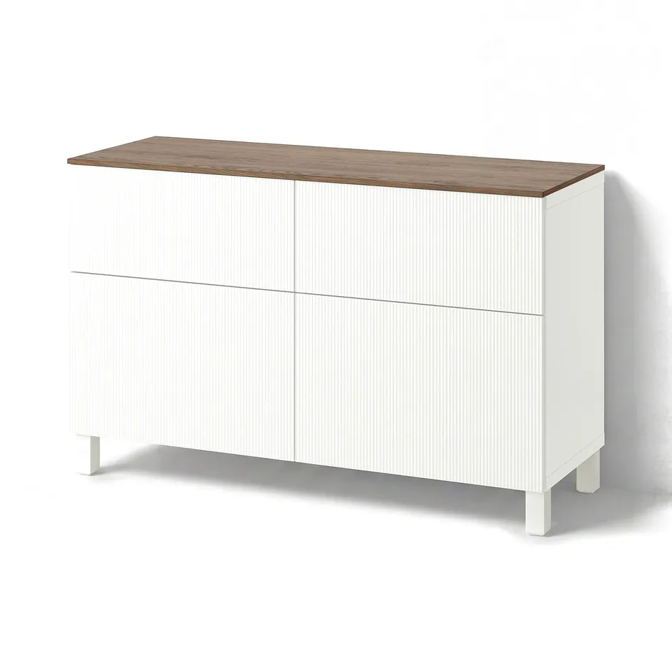 BESTÅ Storage combination w doors/drawers, white/Förvaltare white, 120x42x75 cm