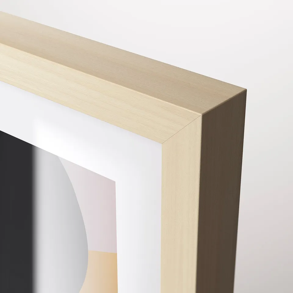 Close-up of stylish RÖDALM picture frame showcasing its modern, light-colored design with a sleek finish.