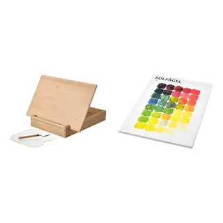 SOLFÅGEL set: 3-piece easel and accessories set + canvas pad