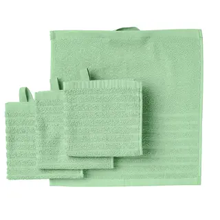 VÅGSJÖN washcloth, light green, Length 30 x Width 30 cm