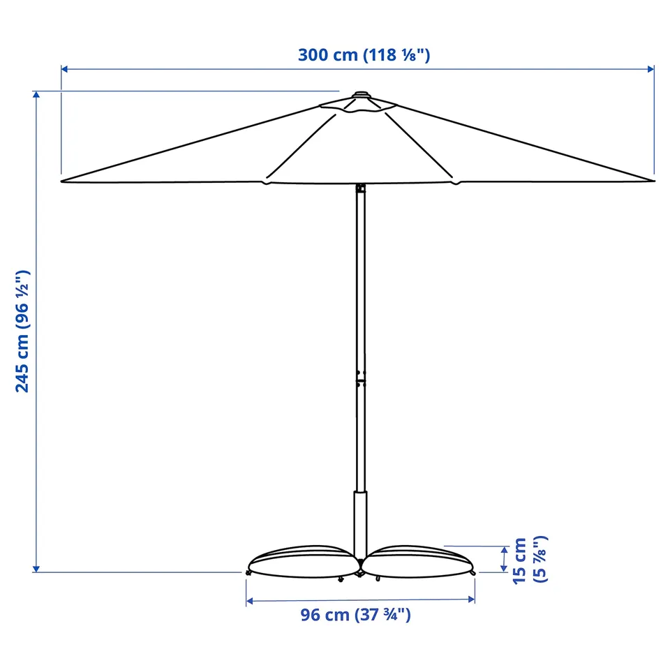 part: JOGGESÖ / IGGÖN parasol with base