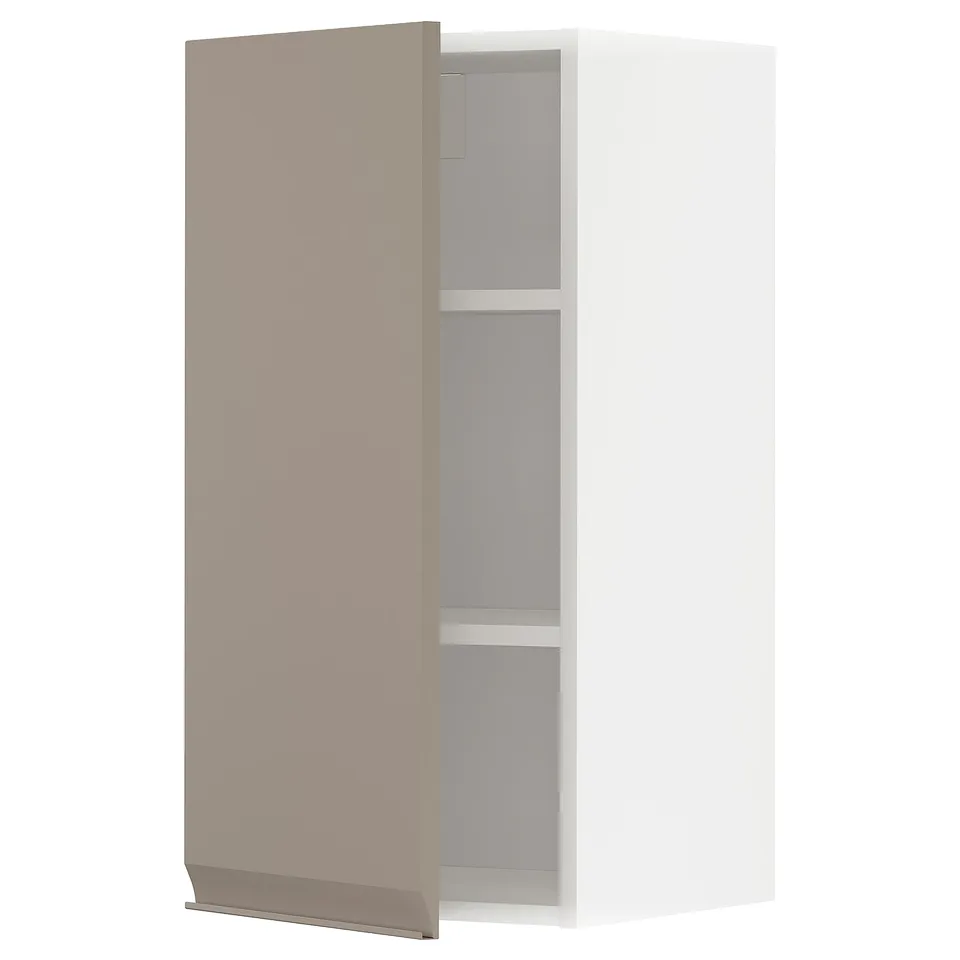 METOD kitchen cabinet: modern, grey-beige, rectangular, with adjustable shelf, smooth surface, minimalist design.