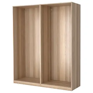 PAX 2 wardrobe frames, white stained oak effect, Width 199.6 x Depth 58.0 x Height 236.4 cm