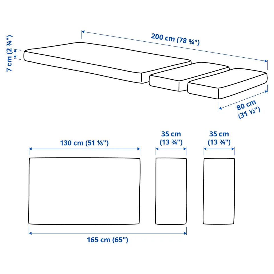 PLUTTEN Foam mattress for extendable bed, 80x200 cm
