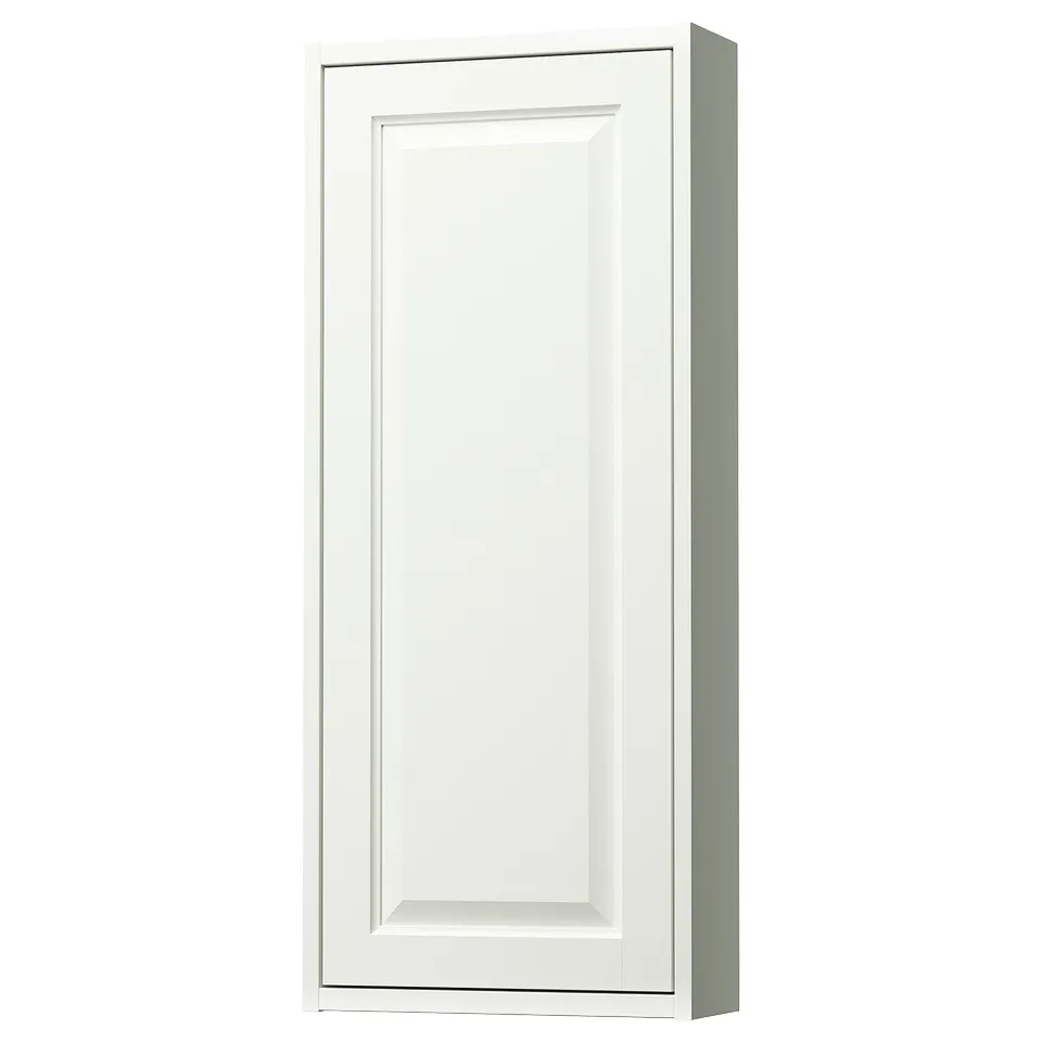 White TÄNNFORSEN wall cabinet, rectangular, with bevelled panels.