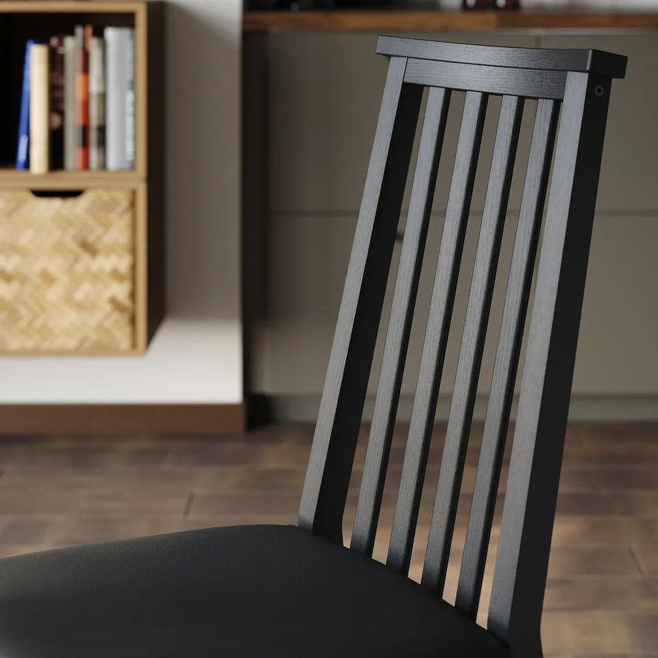 ÅLHULT / ÅLHULT Table and 6 chairs, black/brown/Bomstad black black, 170x80 cm
