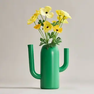SMYCKA/ÄRTBUSKE set: vase/watering can + artificial flower x2