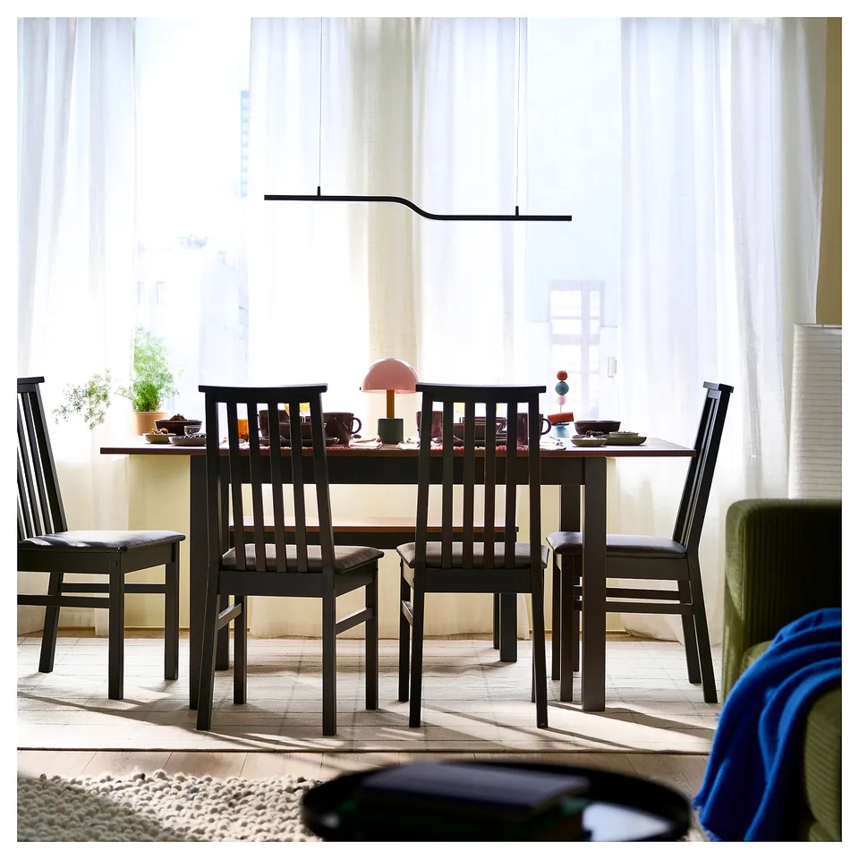ÅLHULT / ÅLHULT Table and 4 chairs, black/brown/Bomstad black black, 120/170x80 cm
