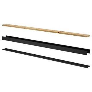 SKYTTA rail for sliding door frame, 3 tracks black, Width 12.2 x Length 200.0 cm