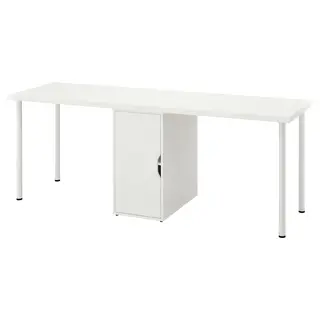 LAGKAPTEN / ALEX desk, white, 200x60 cm