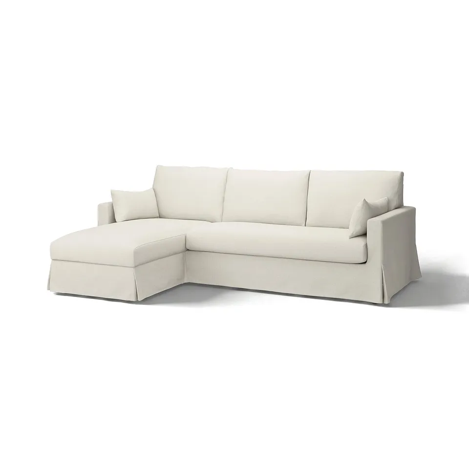 HYLTARP sectional sofa, light grey, linen-blend fabric, u-shape, modern design.